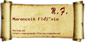 Marencsik Flávia névjegykártya